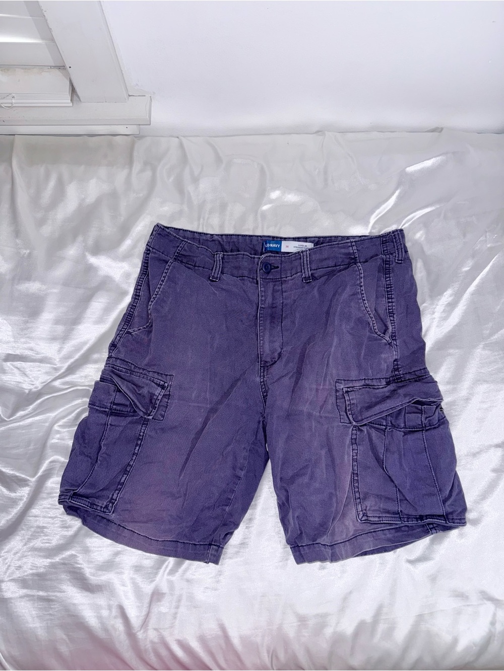 Old Navy Men's Slate Blue Cargo Shorts - Utility Pocket Style